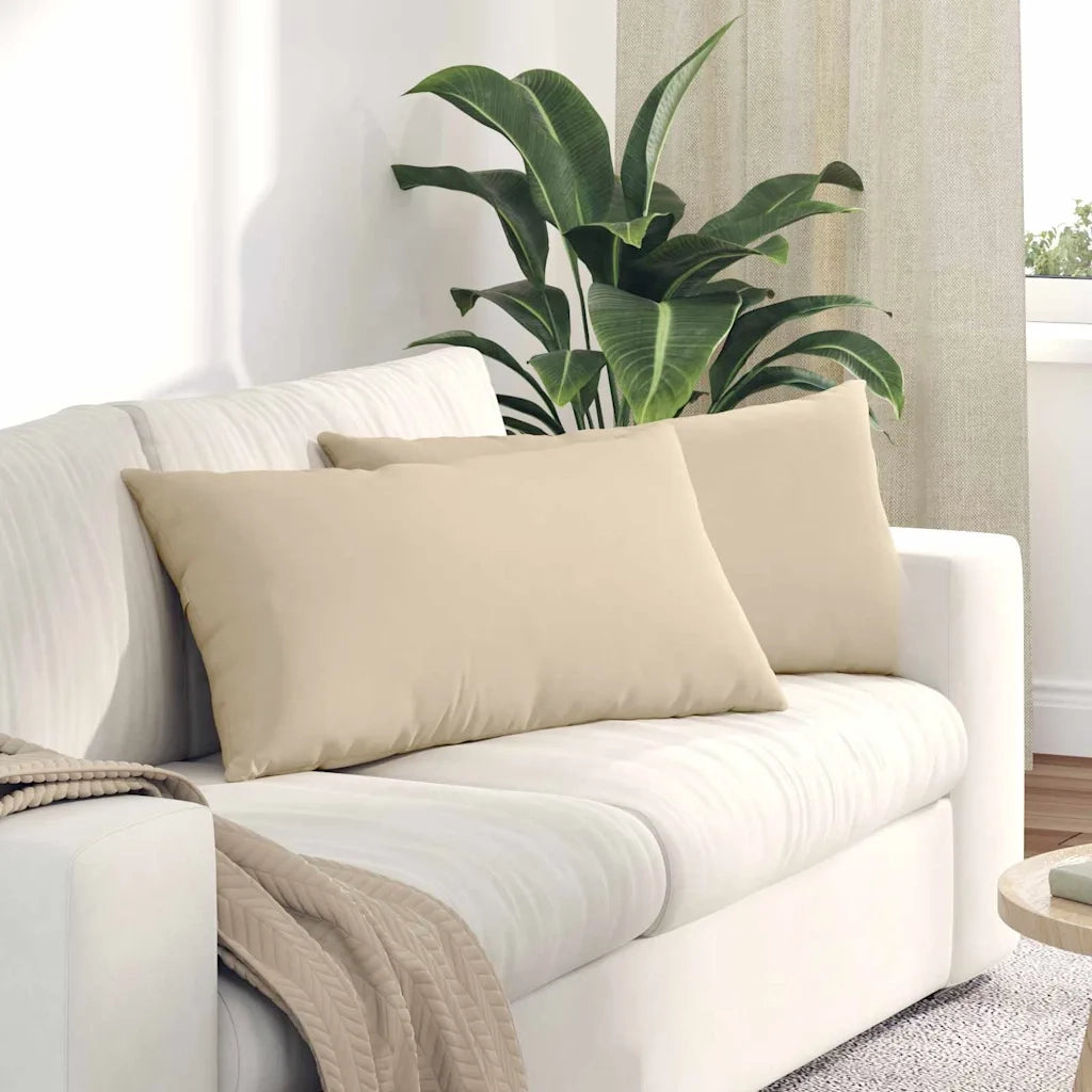 Cuscini da Divano 2 pcs Crema 80 x 40 cm Tessuto 42013729
