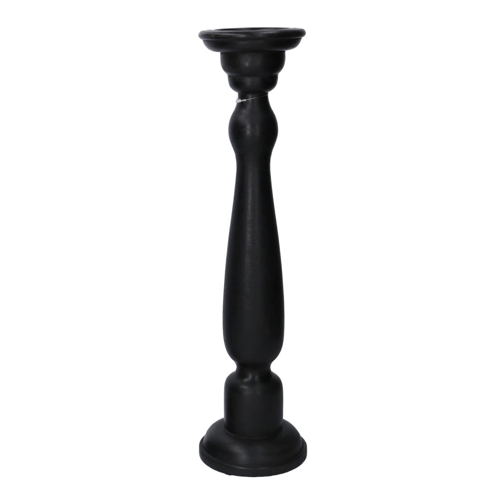 Portacandele legno nero cm 11,5/12,5xh50