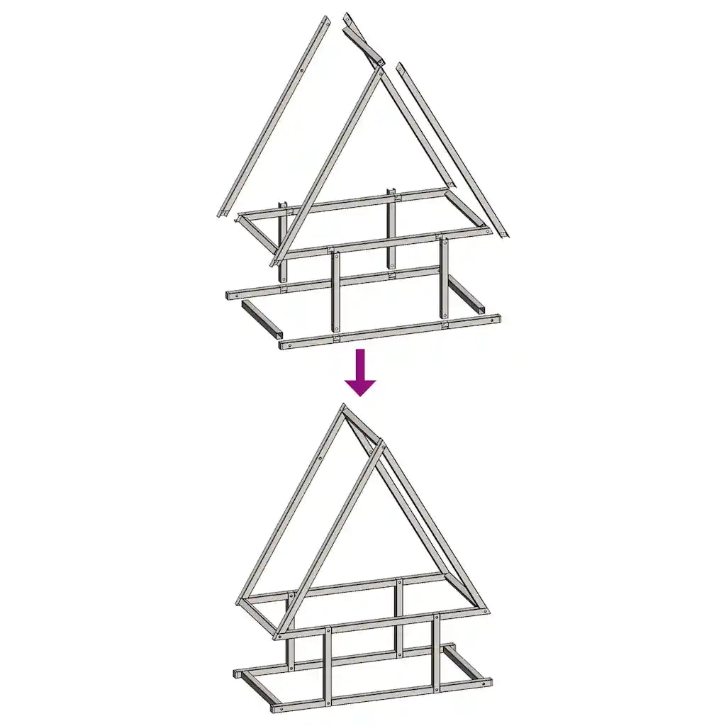 Rastrelliera per Legna da Ardere Antracite 50x25x60 cm 864313