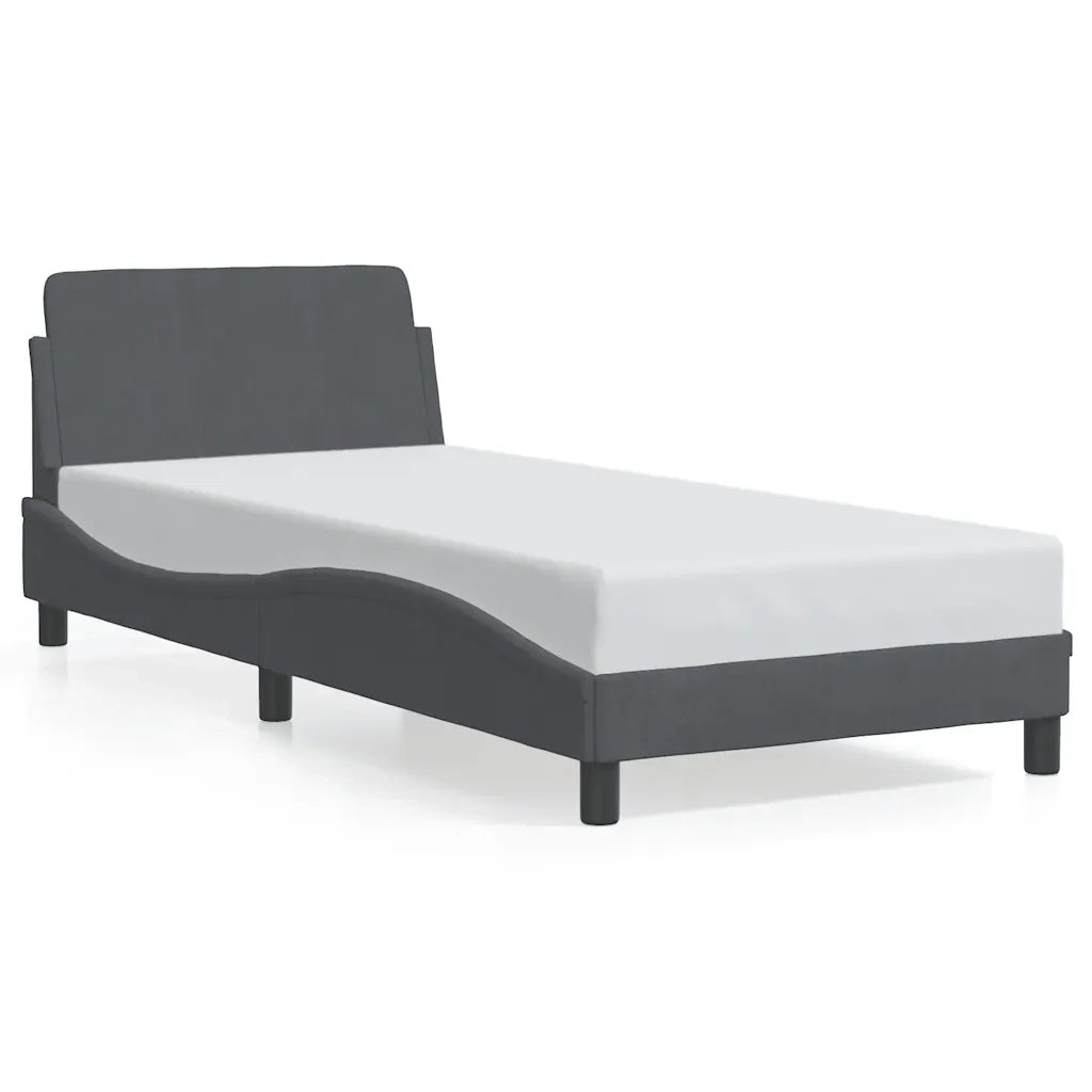 Giroletto-Struttura Letto Dover Grigio Scuro 80x200 cm Velluto