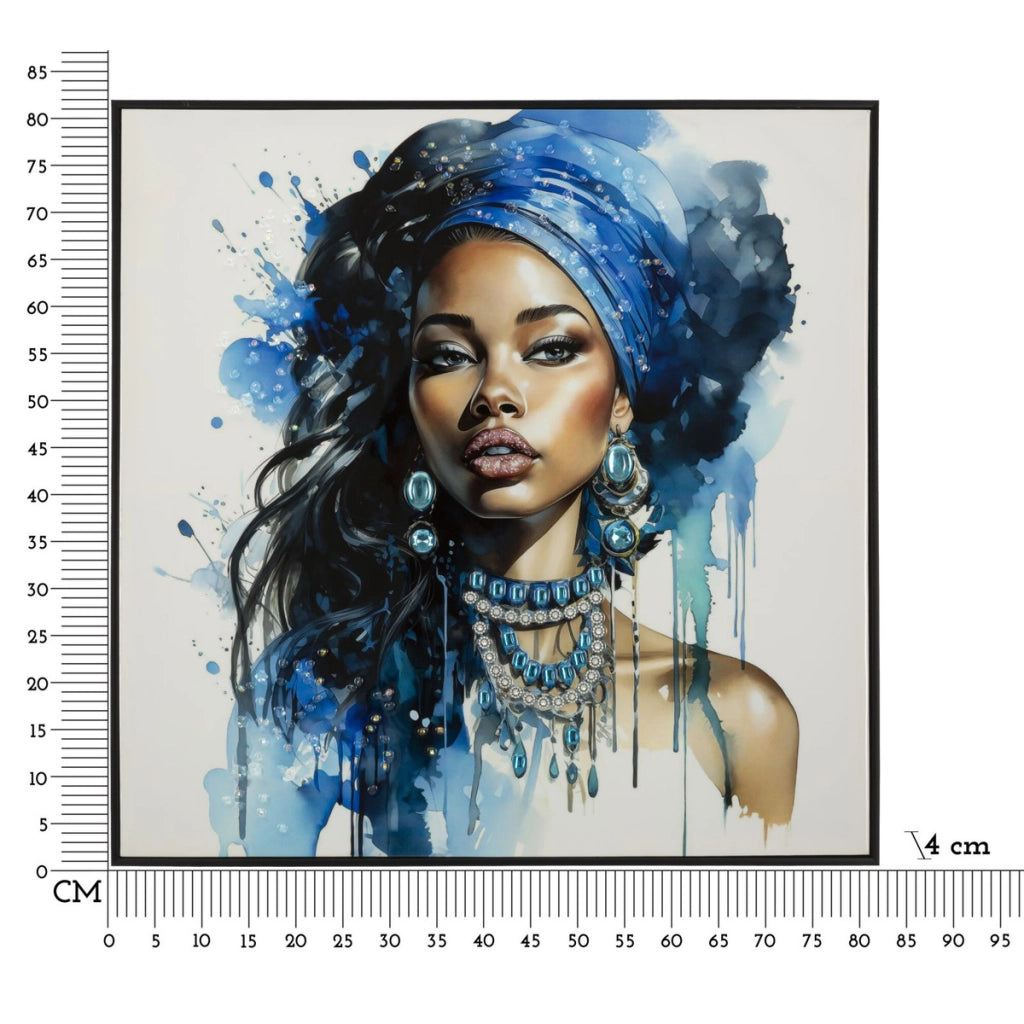 Stampa su Tela Africa 25, Multicolore, Legno, 82x4x82 cm