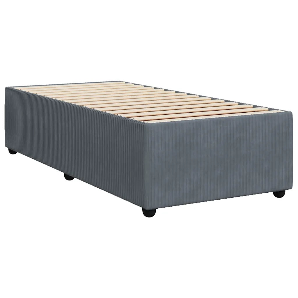 Giroletto a Molle con Materasso Grigio Scuro 80x200 cm Velluto 3292203