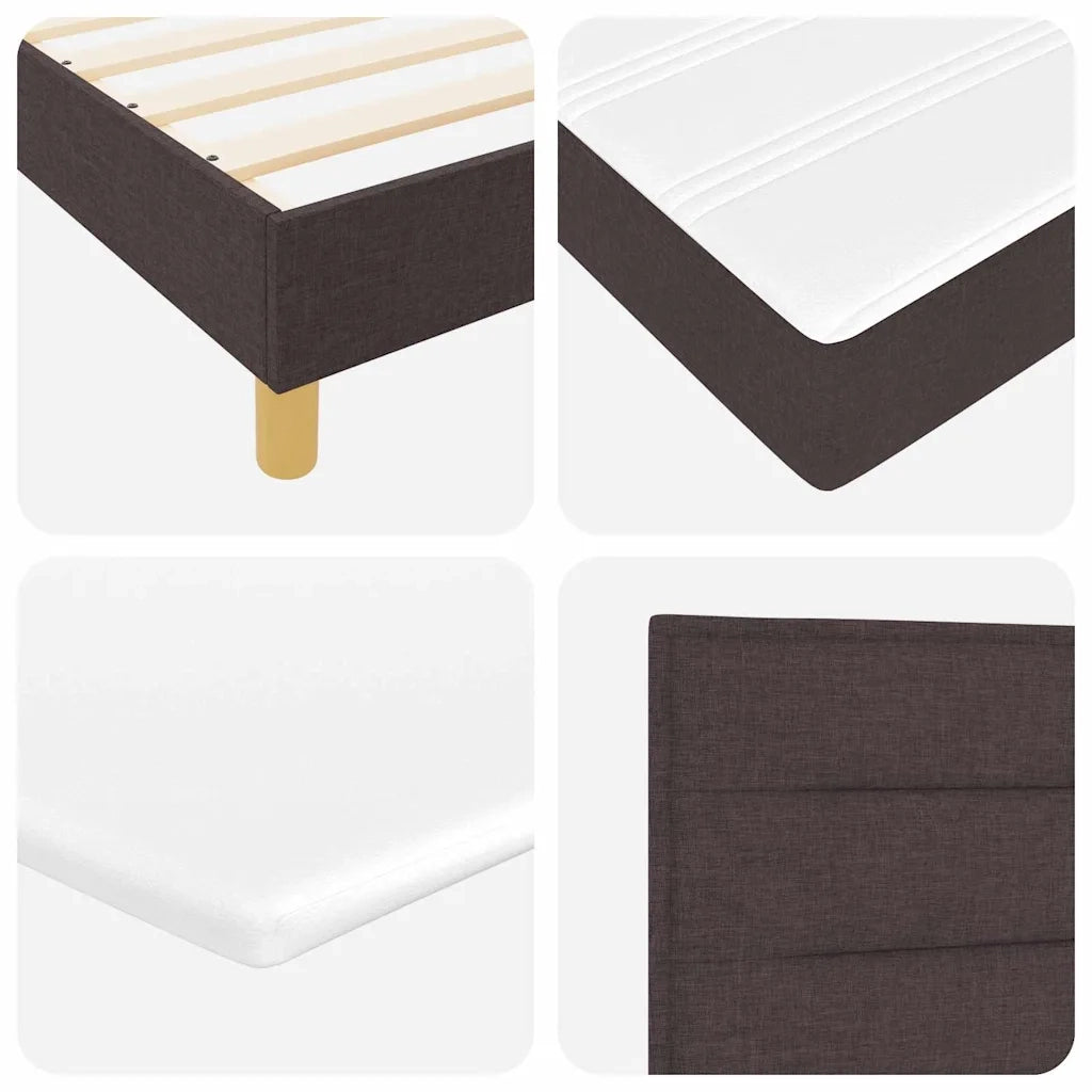 Letto a molle con cuscino Marrone Scuro 90 x 200 cm Tessuto 3338814