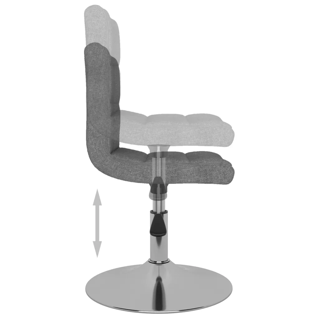 Sedie da Pranzo Girevoli 6 pz Grigio Chiaro in Tessuto 3087458