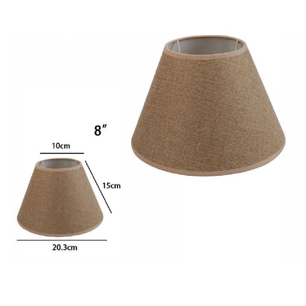 Trade Shop - Paralume Conico Cilindro Classico Ricambio Per Lampada E Applique In Tessuto Tnt - Marrone   -8"   -