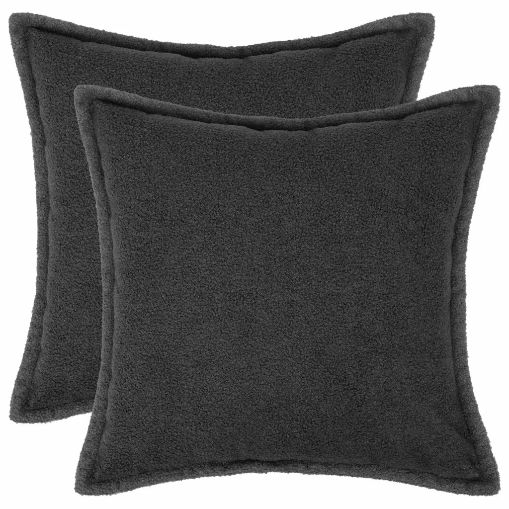 Federa 2 pcs HOUTEN Grigio Scuro 50 x 50 cm Bouclé 919129