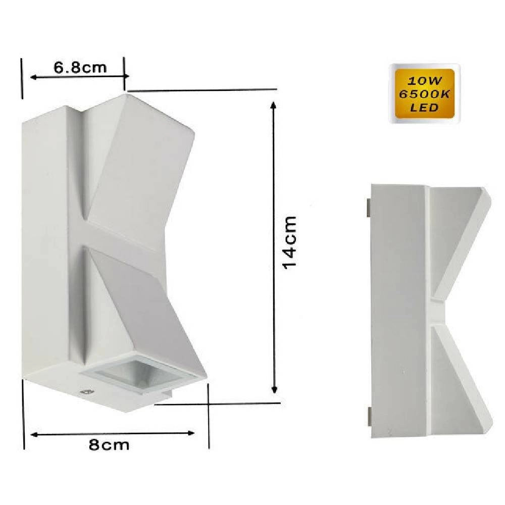 Trade Shop - Applique Doppia Emissione 10 W Per Esterno Luce Fredda Calda Ip65 Es04 Bianca - -bianco Freddo      -