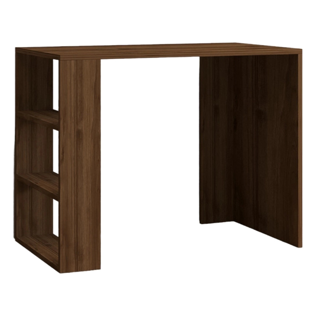 Cancello, Scrivania 3 Ripiani, 90x50x70h cm Marrone Noce