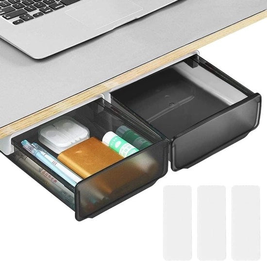 Set di ante mobile autoadesivi per scrivania - 2 pezzi - Accessori per scrivania - Ufficio domestico - Grigio-bianco e nero