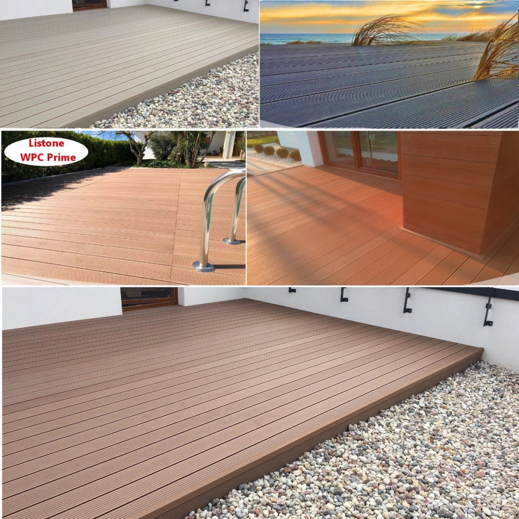 Listoni WPC 40m² per pavimentazione decking colore Cream listone 140x2200mm spessore 25mm
