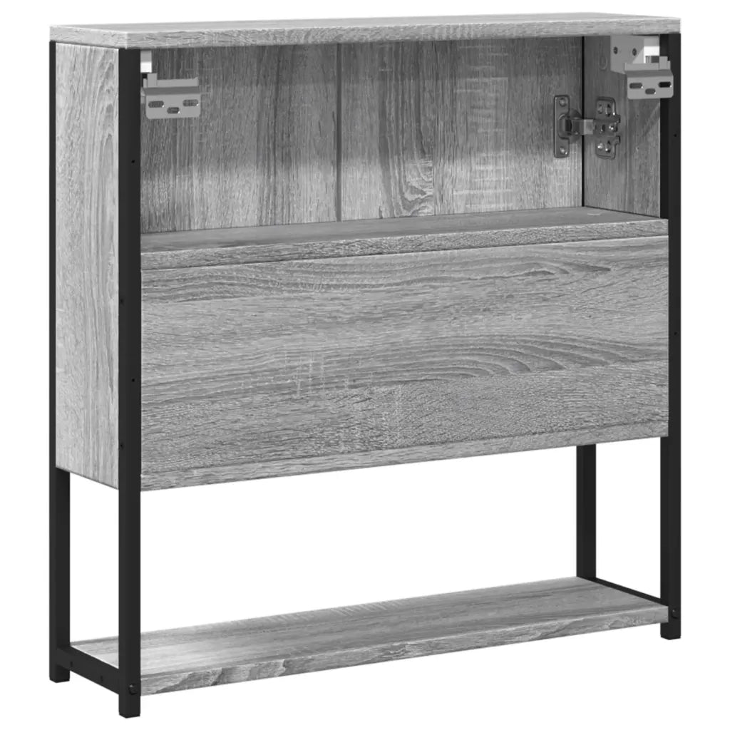 Mobile Specchio da Bagno-Armadietto a Specchio da Bagno Grigio Sonoma 60x16x60 cm Multistrato 653451