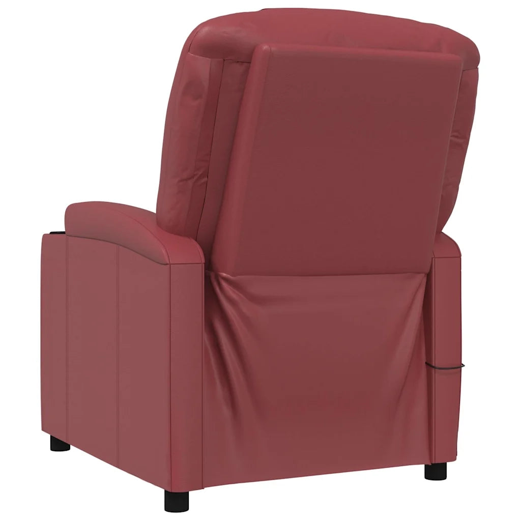 Poltrona Massaggiante Rosso Vino in Similpelle 321315