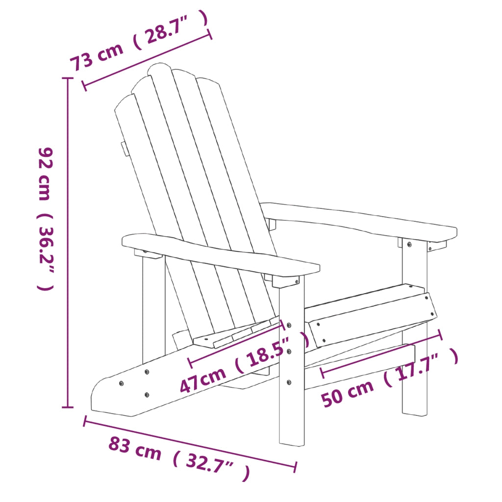 Sedia da Giardino | Sedie da Esterno Adirondack Bianca HDPE