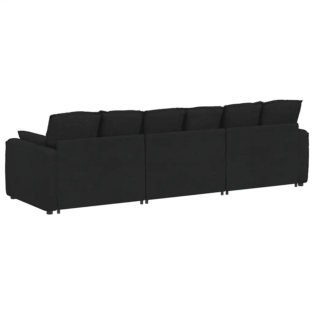 Divano Modulare con Cuscini Nero 3321089