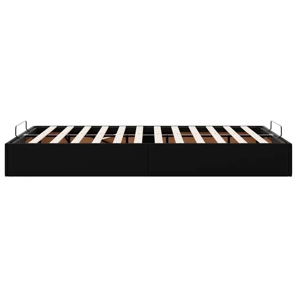Struttura Letto Pouf senza Materasso Nero 120x200 cm Similpelle 3310794