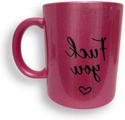 Tazza di compleanno con glitter rosa perfetta come idea regalo per donne e amiche