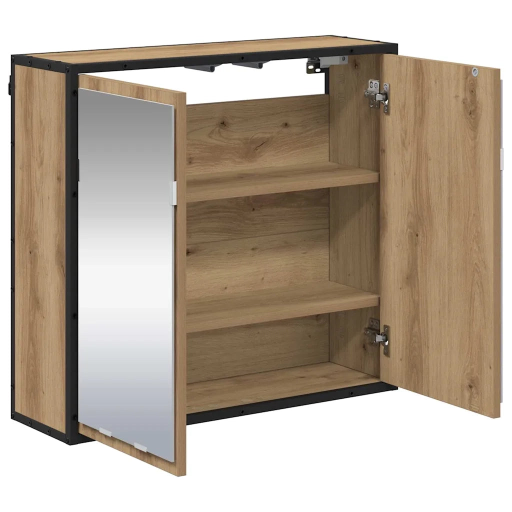 Scaffale da parete con porta Rovere artigianale 65 x 20 x 60 cm 883609