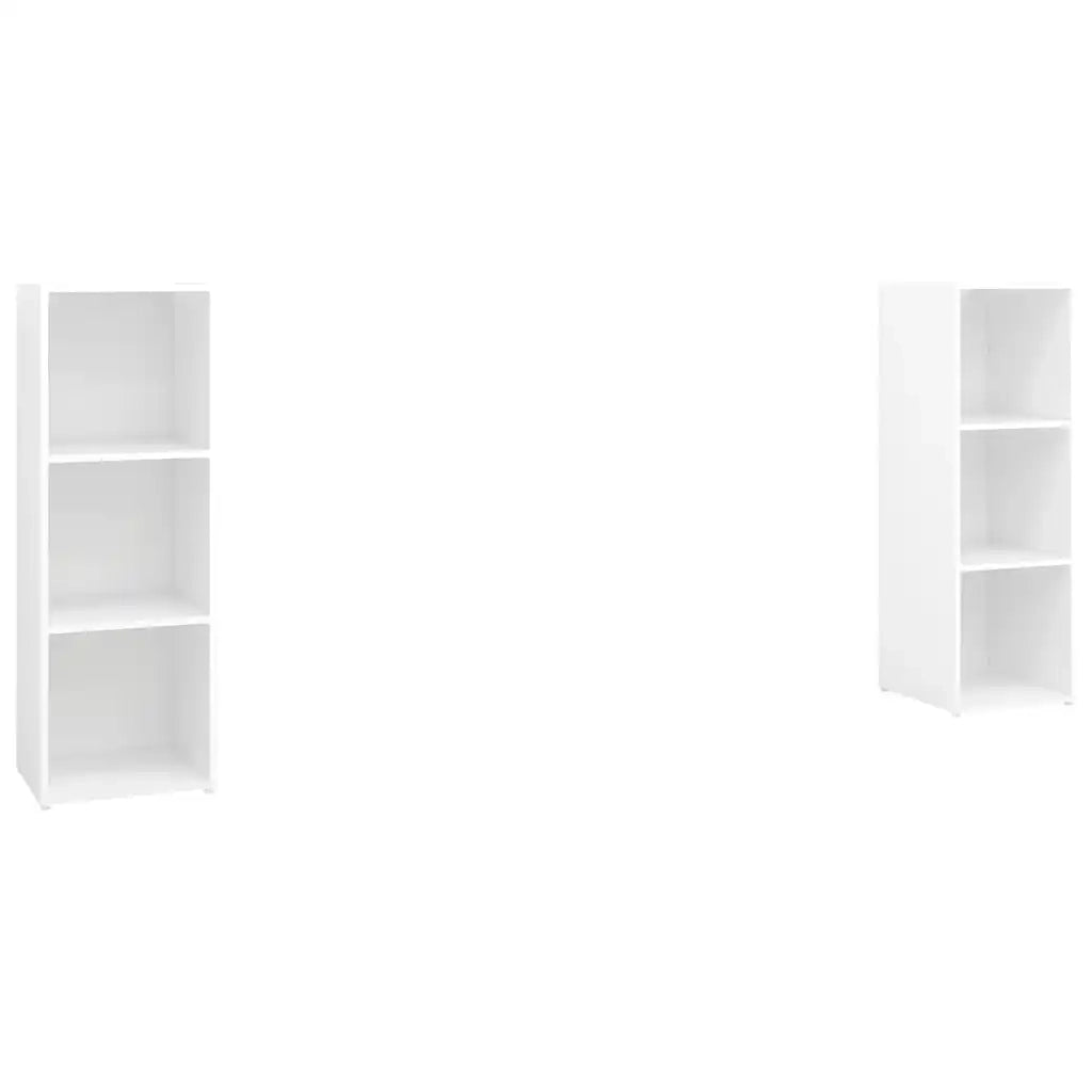 Mobili TV 2 pz Bianchi 107x35x37 cm in Legno Multistrato 3079907