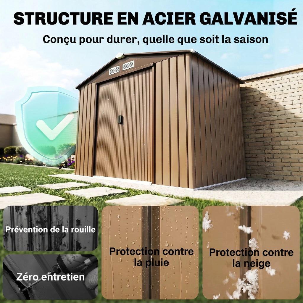 Casetta da giardino ¨C zephmum ¨C 2,5 m2 verde acciaio