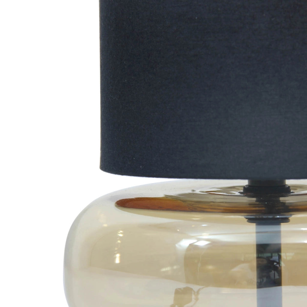 Lampada da tavolo Epiro nero ambra tessuto E27 Italux