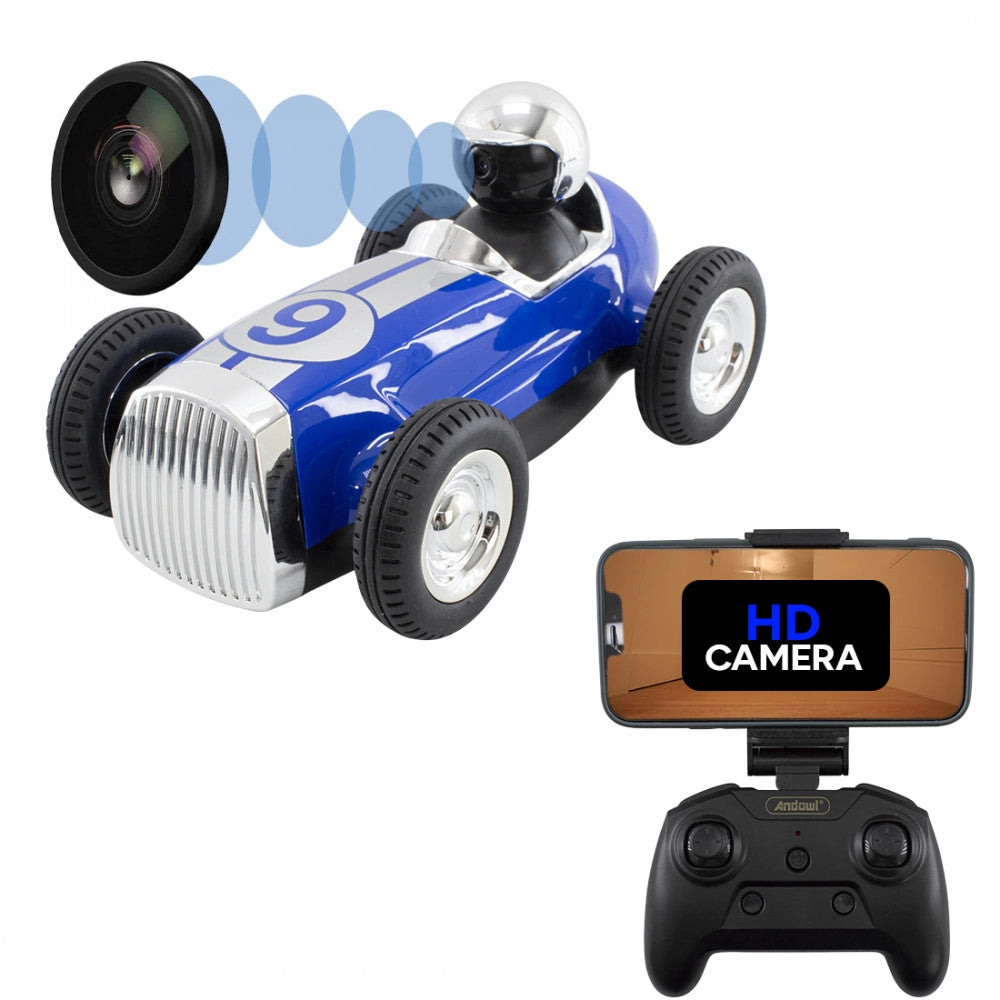 Trade Shop - Macchina Auto Retrò Radiocomandata F9 Cam Wifi Speaker Bluetooth App Smartphone -