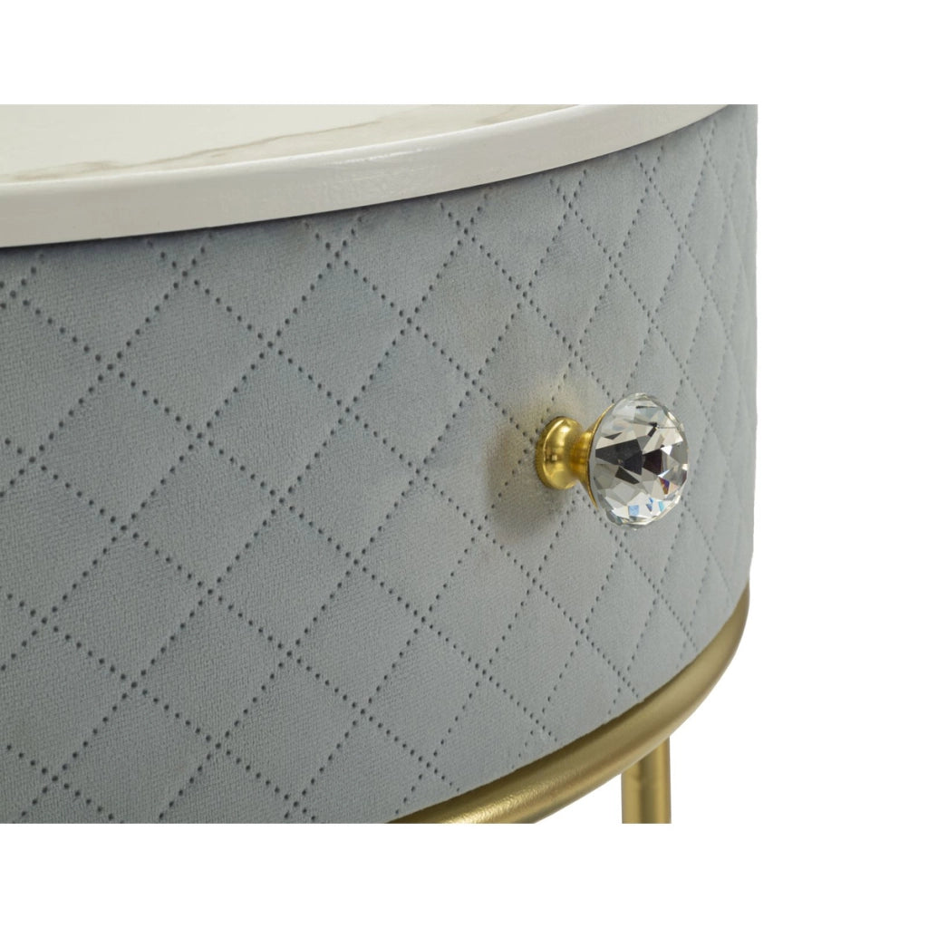 Comodino VKH757, Blu, Legno, 52x52x70 cm