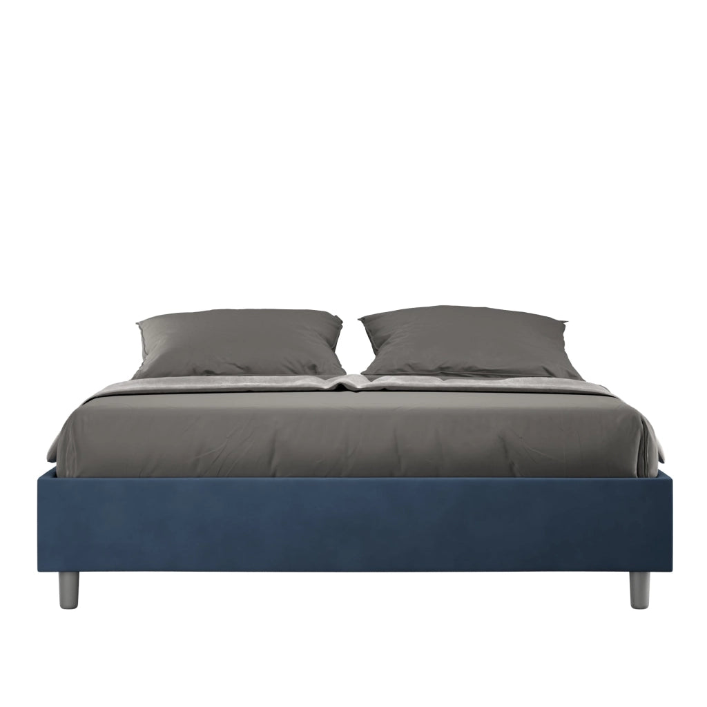 Letto Matrimoniale Sommier 160x210 cm con Rete Azelia Blu