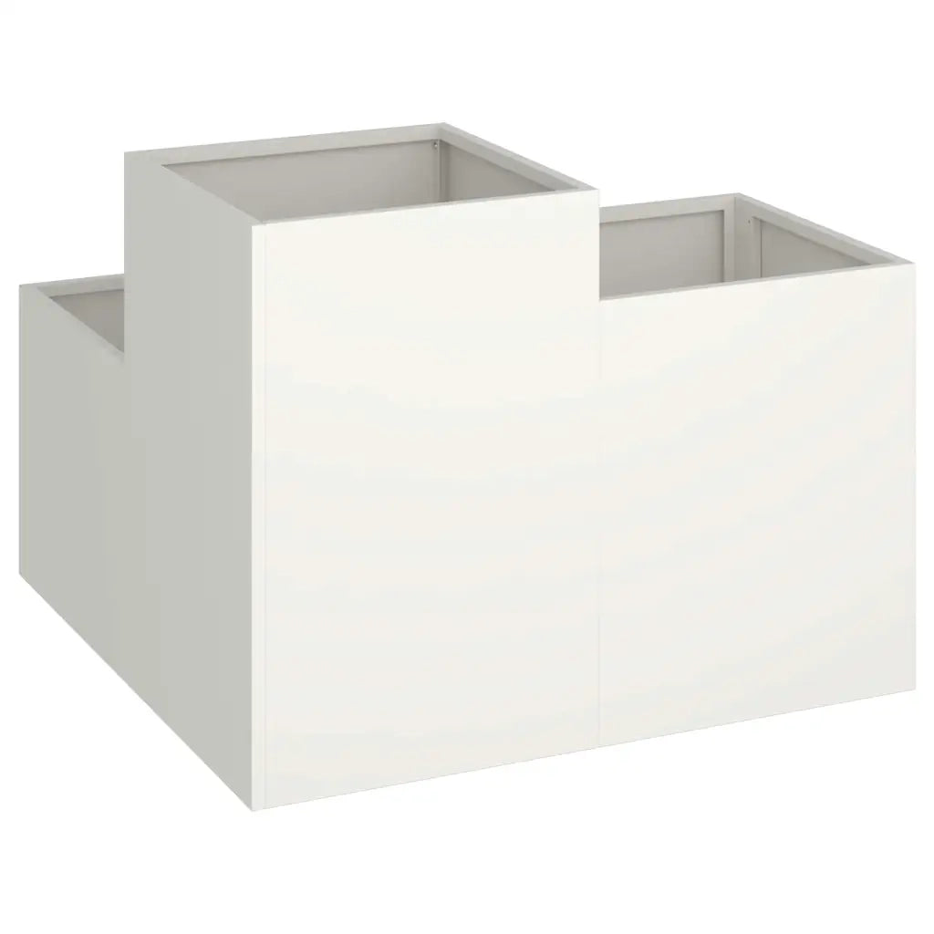 Vaso da giardino Bianco 80 x 80 x 60 cm Acciaio