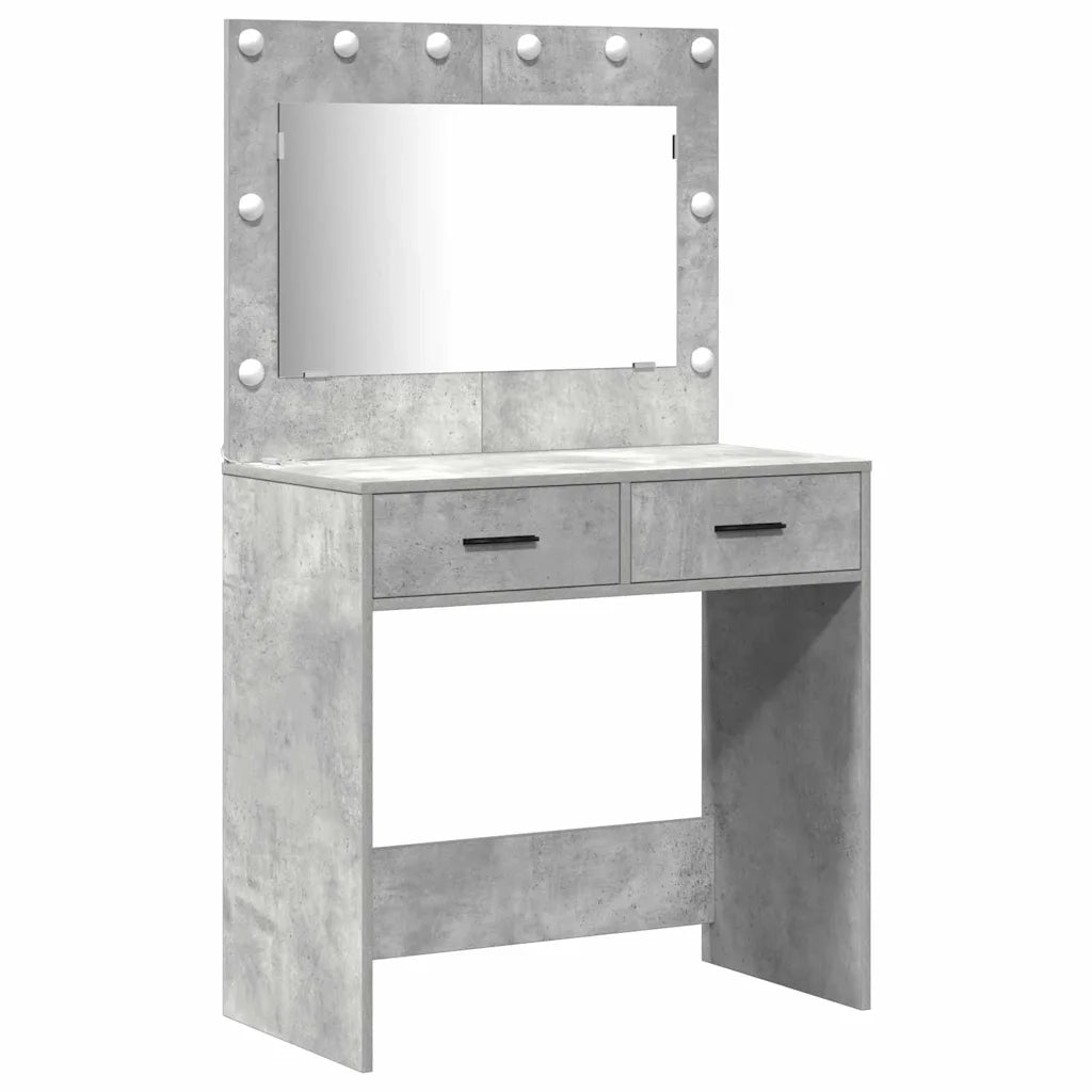 Tavolo da Trucco 3 pcs Grigio cemento Legno multistrato 3334212