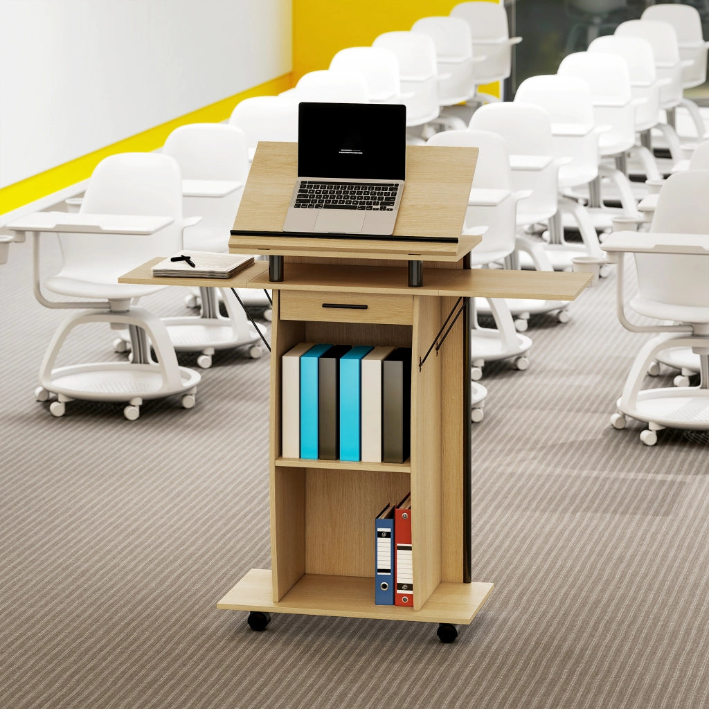 Scrivania con cassetto e scaffali ¨C zephmum ¨C Eichenoptik