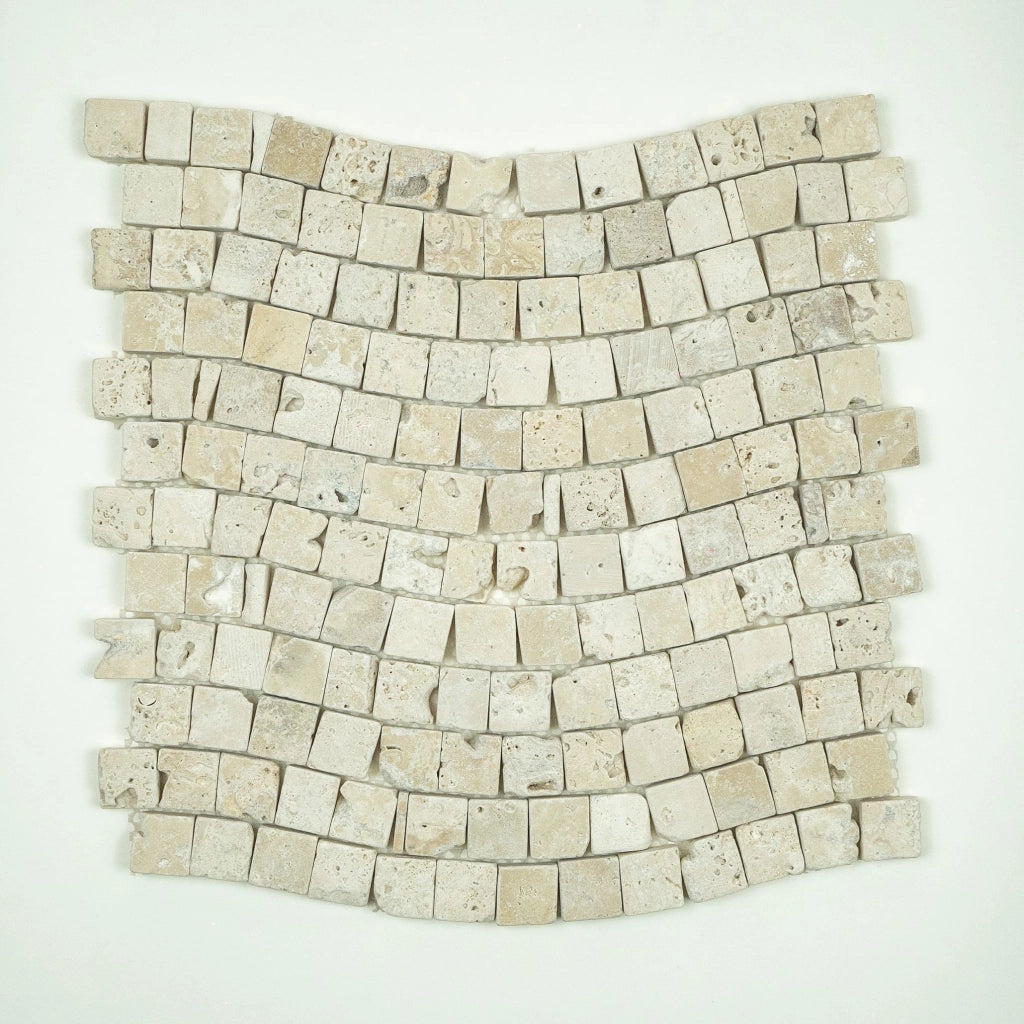 Mosaico in Travertino Avorio Invecchiato - Onda