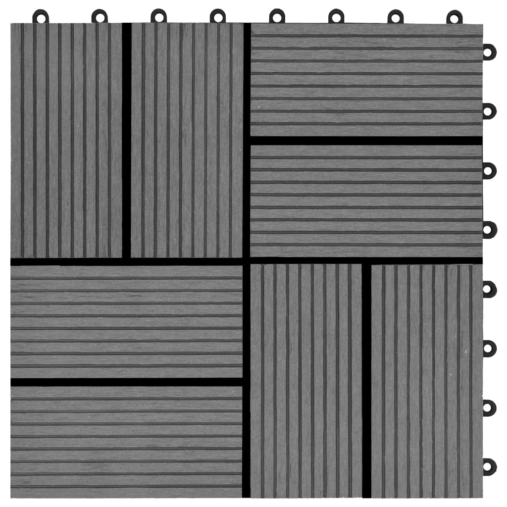 Piastrella per Decking 11 pcs Grigio 30 x 30 cm WPC 42046675