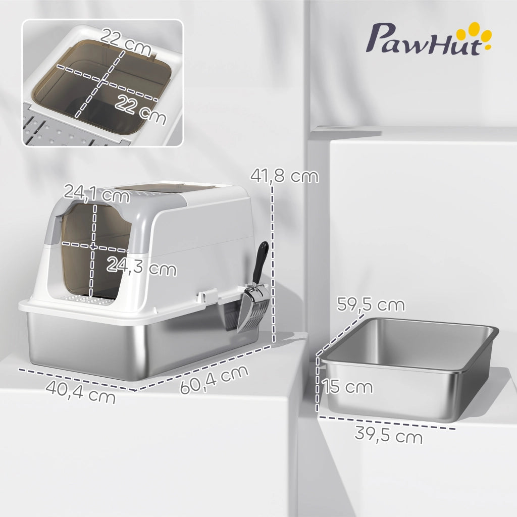 Casetta per Gatti con Coperchio e Paletta ¨C Minimal ¨C Ingresso Anteriore e Superiore