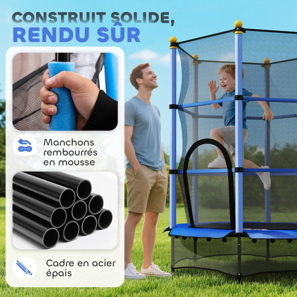 Trampolino per bambini ¨C zephmum ¨C ? 140 cm, H 190 cm, blu
