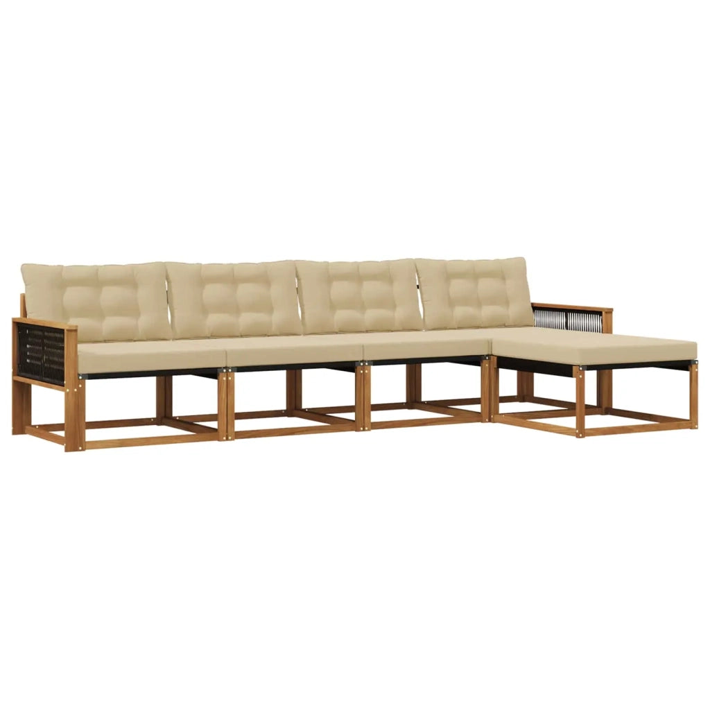 Set di divani da esterno 5 pz Naturale e Beige 3381361