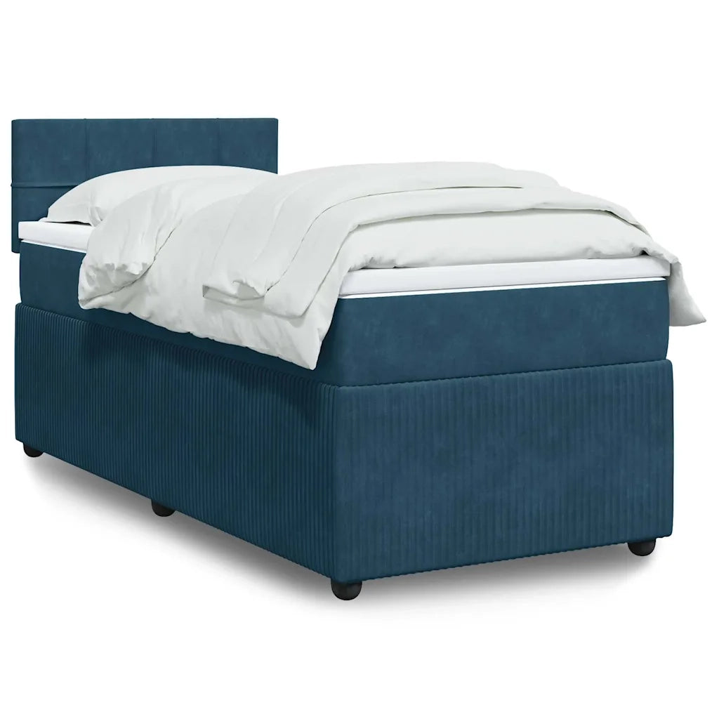 Giroletto a Molle con Materasso Blu 90x190 cm in Velluto 3287630