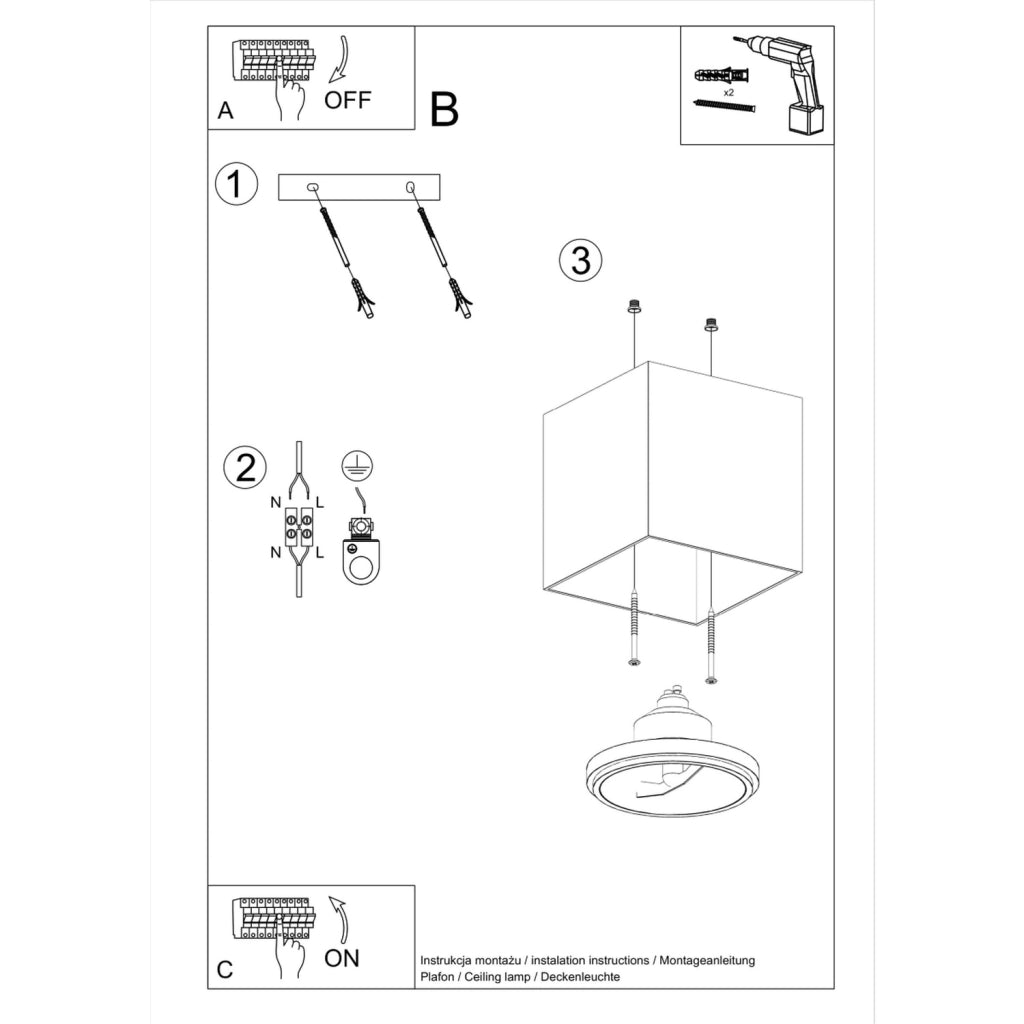 Lampada a soffitto BLAKE bianco