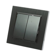 Interruttore a doppia testa, nero, da incasso, 220V, 10AX, ABS 80x80mm