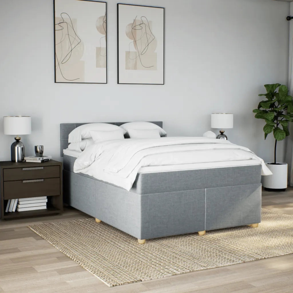 Giroletto a Molle con Materasso Grigio Chiaro 140x200cm Tessuto 3286703