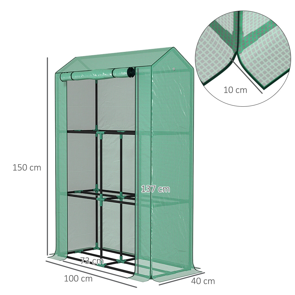 Serra da Giardino con Ripiani 3 Livelli ¨C Minimal ¨C Verde 100x40x150 cm