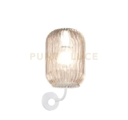 APPLIQUE BIANCO 1 LUCE VETRO AMBRA 1181BI-AT-AM