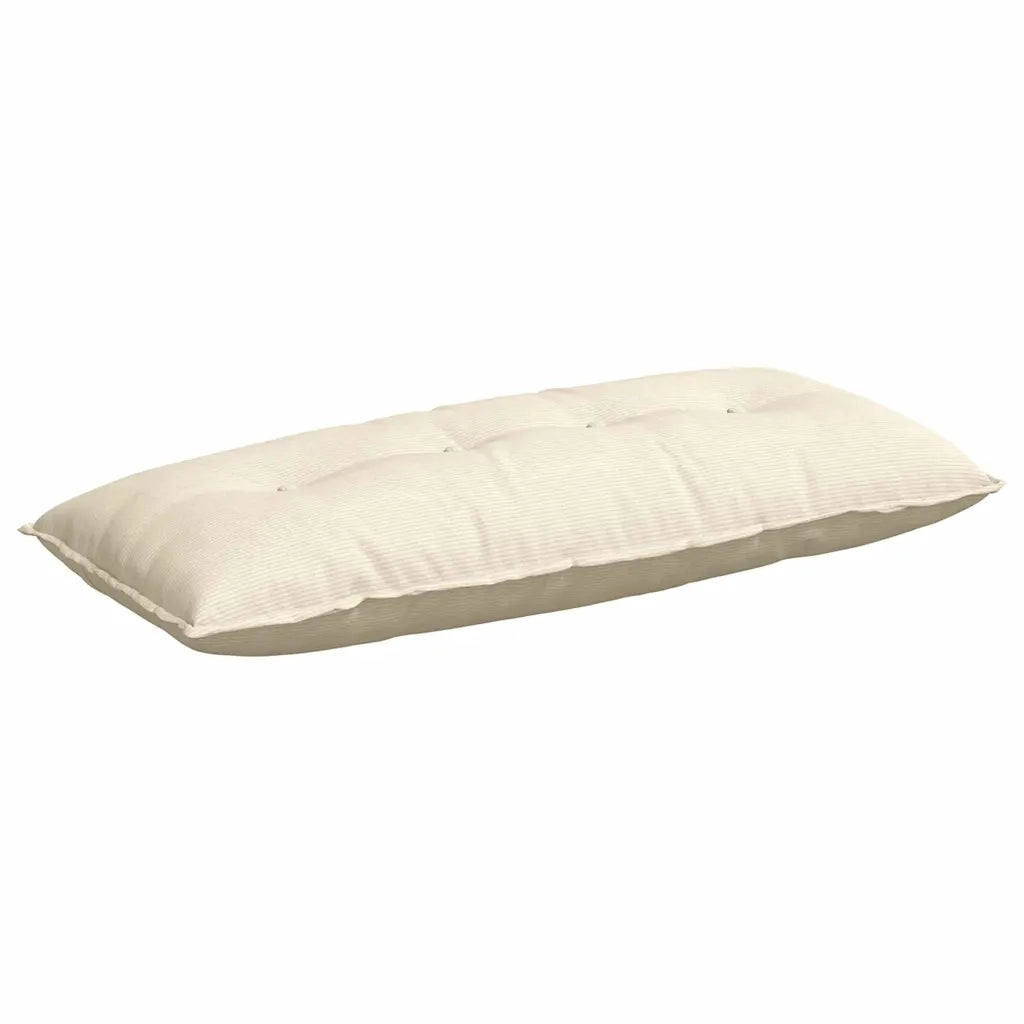 Cuscino per Schiena Crema 120 x 50 cm Tessuto in Cords 42014824