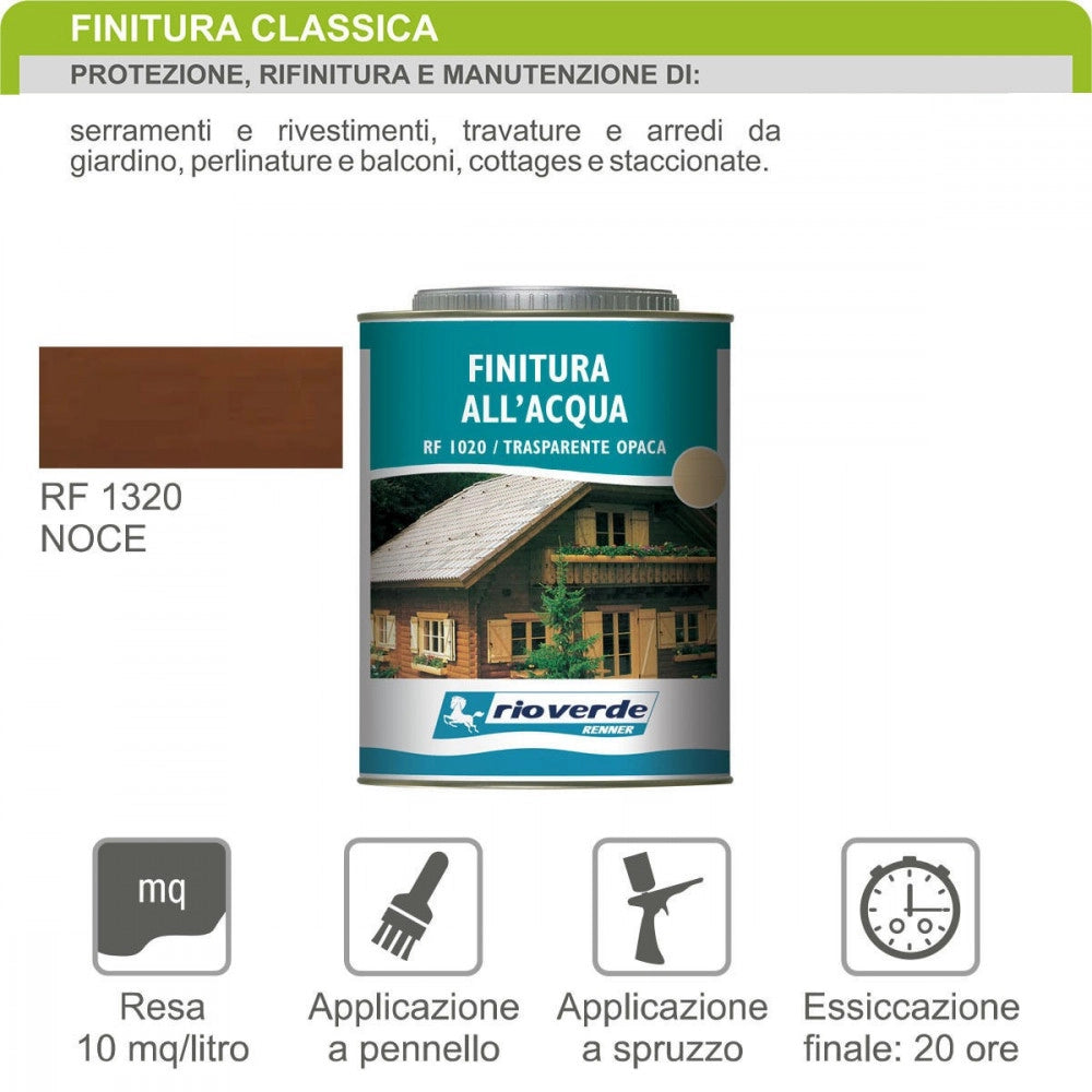 Renner rf 1320 750ml finitura noce semilucida base acqua