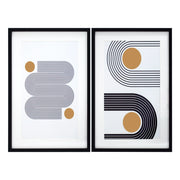 Set di 2 stampe Hispanohogar incorniciate geometriche bianco e nero 60x40