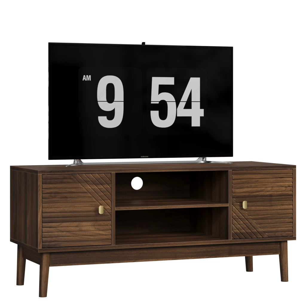 Cassettiera per TV in noce; in MDF; lunghezza 110 cm