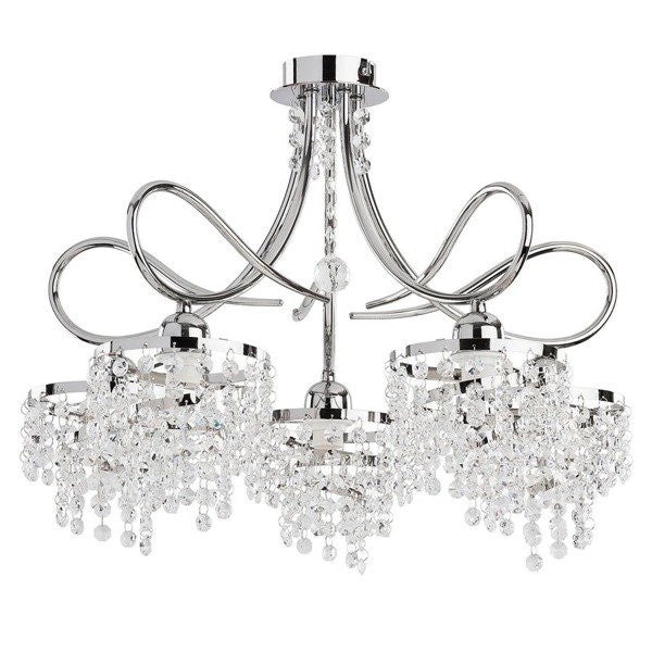 Lampadario glamour DIANA cristallo 5 luci E14 Alfa