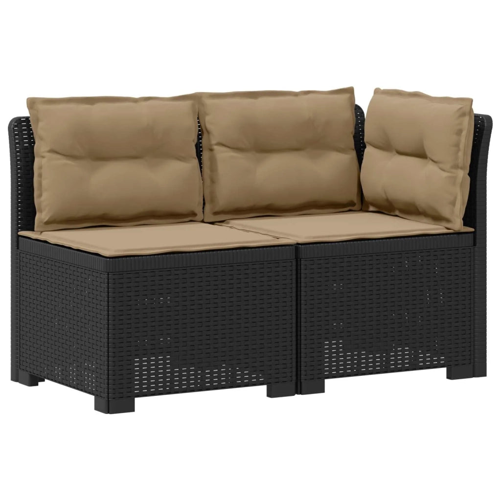 Divano da esterno-Divano da Giardino a 2 Posti con Cuscini Aspetto Rattan PP 892228