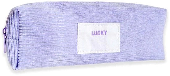 Pennetui grande capacità - Corduroy - Portatile - Unisex - Colore lilla chiaro - 19 cm x 5,5 cm x 8 cm - Soffice e duraturo - Etui