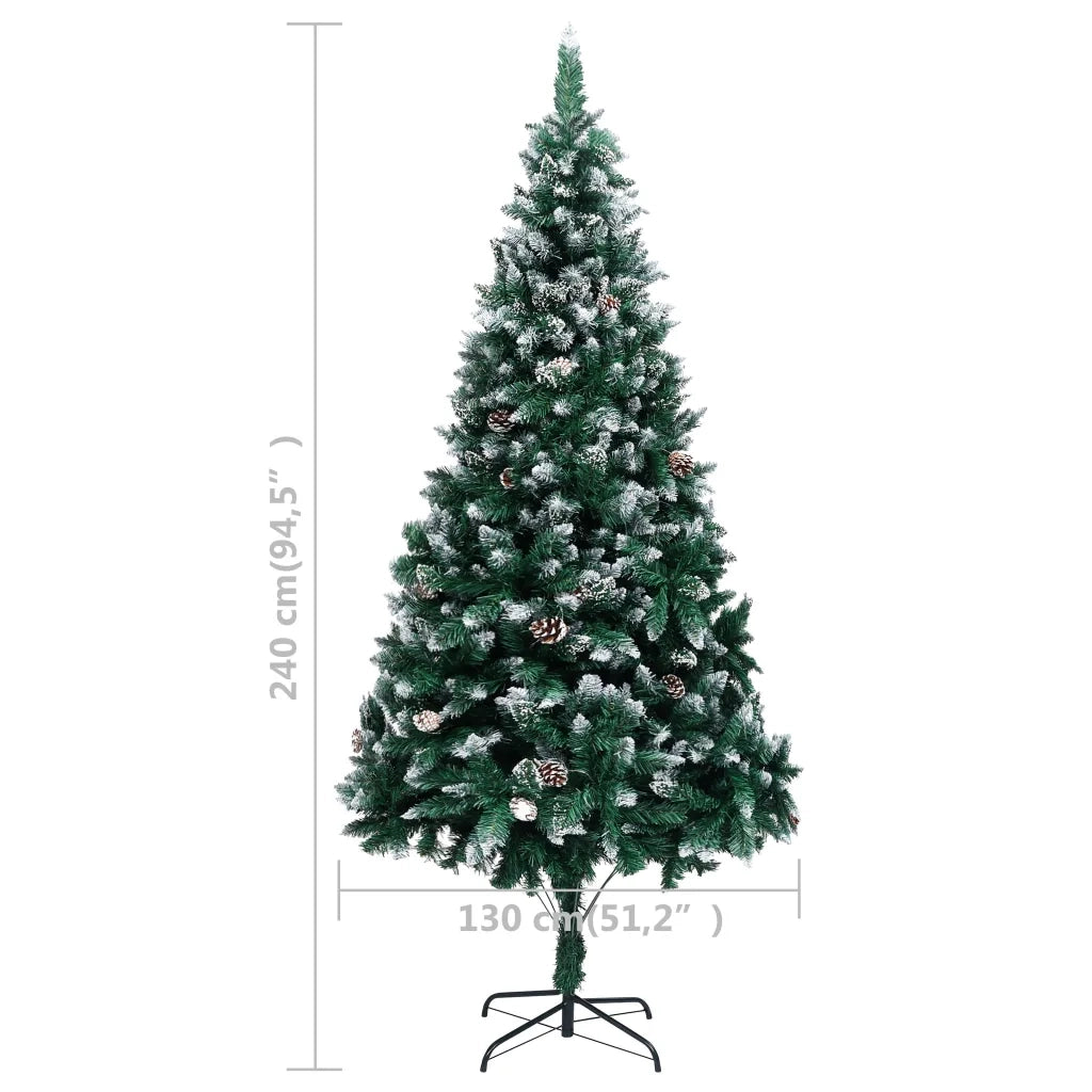 Albero di Natale Artificiale con Pigne e Neve Bianca 240 cm 321018