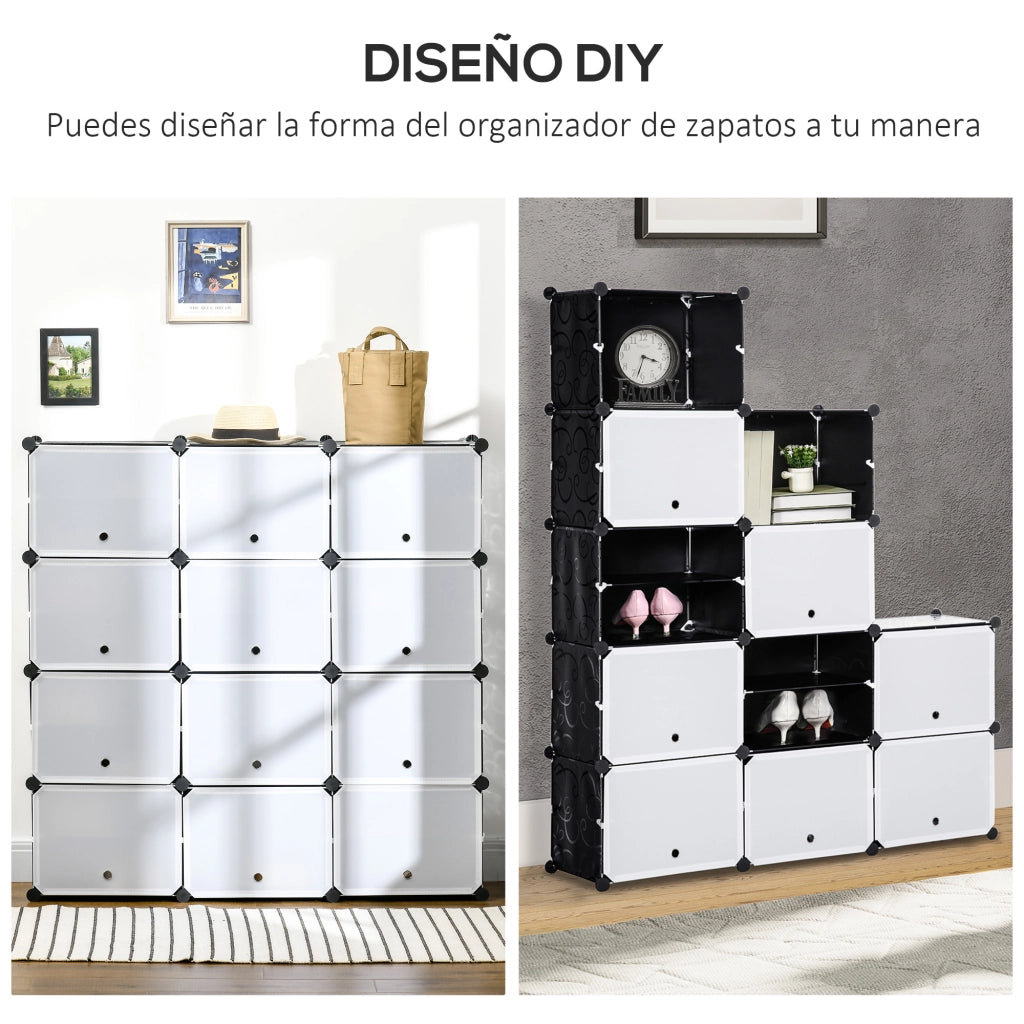 Armadio modulare con cassetti ¨C Minimal ¨C 125x32x125 cm nero e bianco